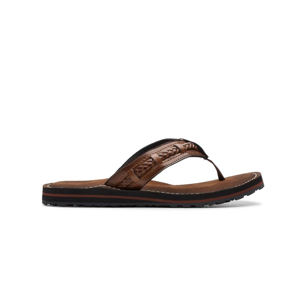 Clarks Womens 7 M Honey Brown Fenner Nerice Flip Flop Sandals DISPLAY OJ5